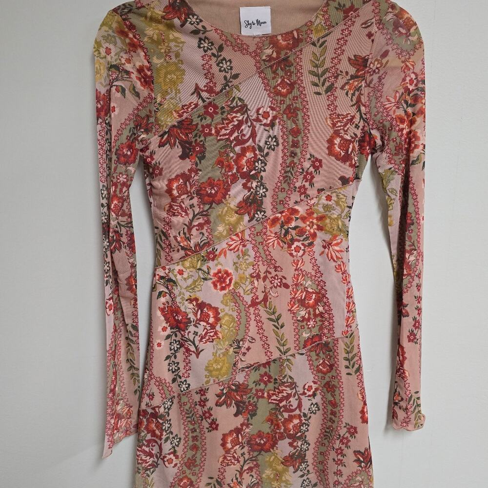 Sky to Moon floral long sleeve dress size med NWoT